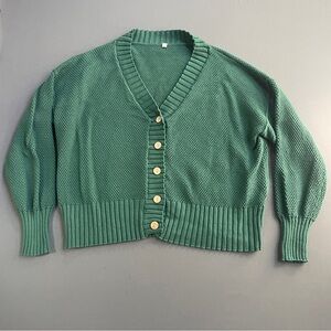 Emerald Button-Up Women's Cardigan